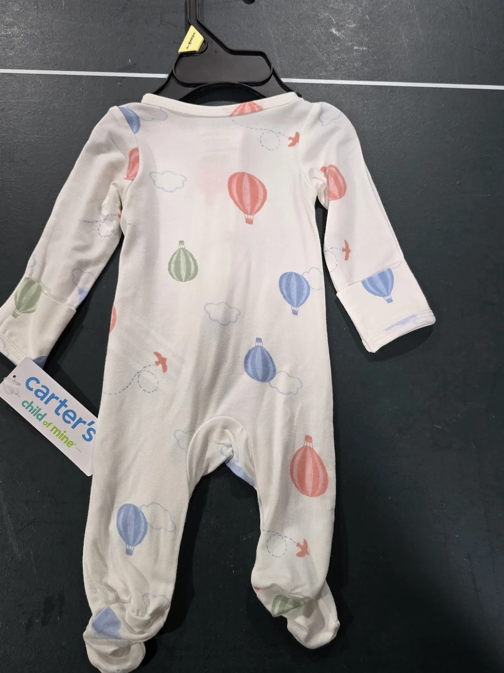 Carter's Cream Footed One-Piece with Hot Air Balloon Print